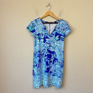 LILLY PULITZER UPF 50+ Sophiletta Dress In Blue Current Sea Sirens